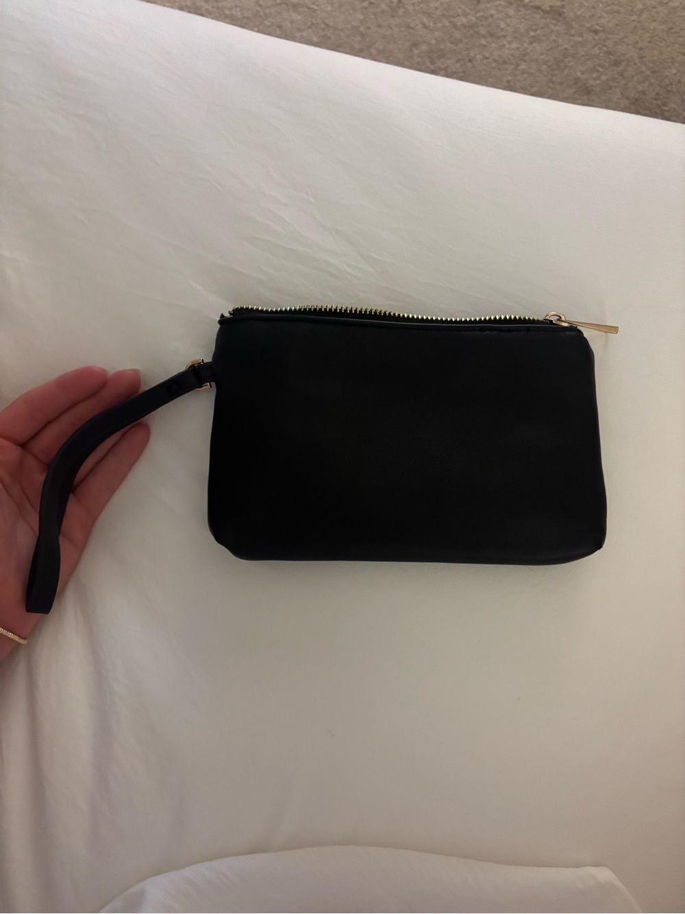 a new day Black Wristlet Clutch with Gold Zip